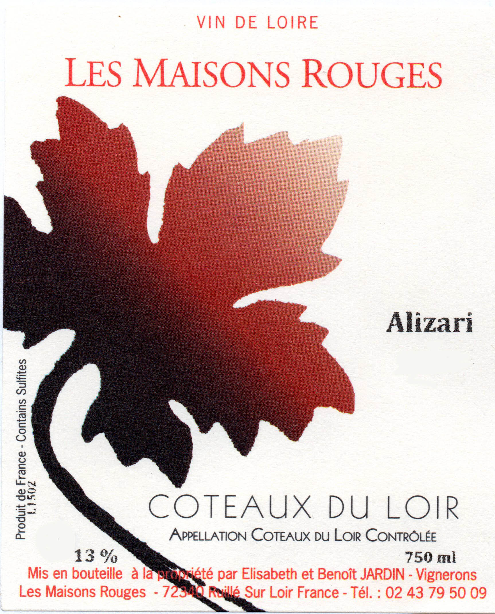 Coteaux du Loir Rouge Alizari
